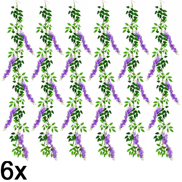 6x Προσομοίωση Λουλούδια Αμπελιού Βιστέρια | WISBLOOM