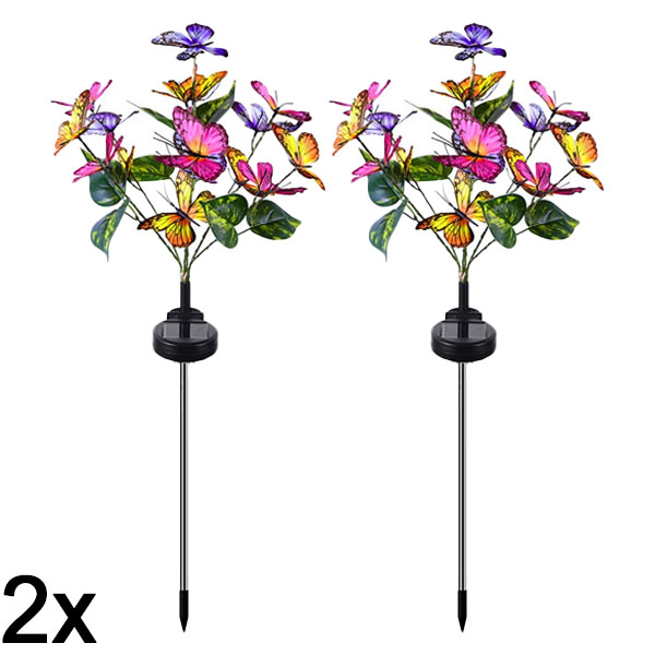 2x Ηλιακά υπαίθρια φώτα πεταλούδας | FLUTIX